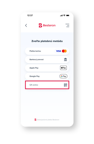 Platobné metódy Besteron platobná brána