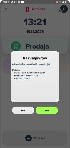 Razveljavitel_Besteron POS terminal